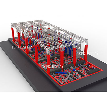 Germany ninja obstacles course with foam pit cubes