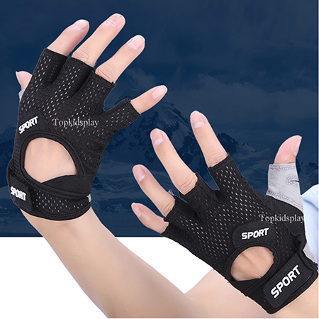 Custom yoga fitness half finger gym gloves grip non slip sport gloves for ninja obstacle